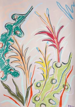 New Pamono Romina Milano, Vivid Lush Leaves, 2025, Mixed Media on Paper