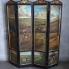Best Pamono Room Divider in Black Wood with Painted Landscape, 1980s