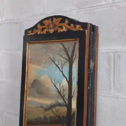 Best Pamono Room Divider in Black Wood with Painted Landscape, 1980s