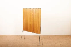 Clearance Pamono Room Divider in Chrome-Plated Tubular Steel Frame with Plate Ends & Ash Panels