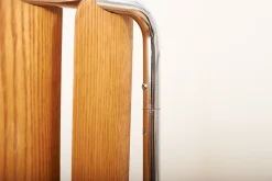 Clearance Pamono Room Divider in Chrome-Plated Tubular Steel Frame with Plate Ends & Ash Panels
