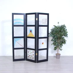 Pamono Room Divider with 12 Murano Glass Tiles, 1990s> Room Dividers & Screens