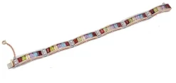 Outlet Pamono Rose and White Gold Bracelet with Garnets and Peridots