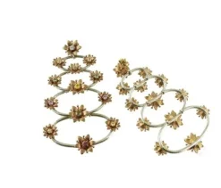 Pamono Rose and White Gold Floral Earrings with Diamonds and Sapphires, Set of 2><noscript><img width=