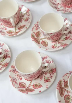 Pamono Rose Chintz English Coffee Service from Johnson Bros, 1980s, Set of 27><noscript><img width=