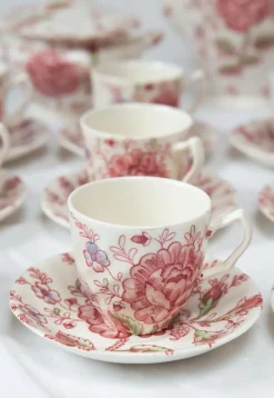Pamono Rose Chintz English Coffee Service from Johnson Bros, 1980s, Set of 27><noscript><img width=