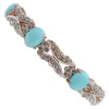 Clearance Pamono Rose Gold and Silver Bracelet with Turquoise and Aquamarine