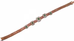 New Pamono Rose Gold and Silver Bracelet with Emeralds and Diamonds