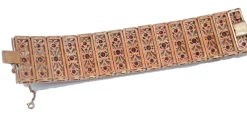 Hot Pamono Rose Gold and Silver Bracelet with Rubies and Diamonds