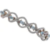 Pamono Rose Gold and Silver Bracelet with Aquamarine Color Topaz and Diamonds> Bracelets