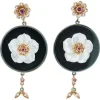 Pamono Rose Gold and Silver Earrings with Diamonds, Set of 2> Earrings