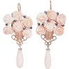 Pamono Rose Gold and Silver Earrings with Coral and Sapphires, Set of 2> Earrings