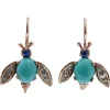 Online Pamono Rose Gold and Silver Fly Earrings with Magnesite, Sapphires and Diamonds, Set of 2