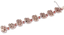 Pamono Rose Gold and Silver Squirrel Bracelet with Coral and Diamonds><noscript><img width=