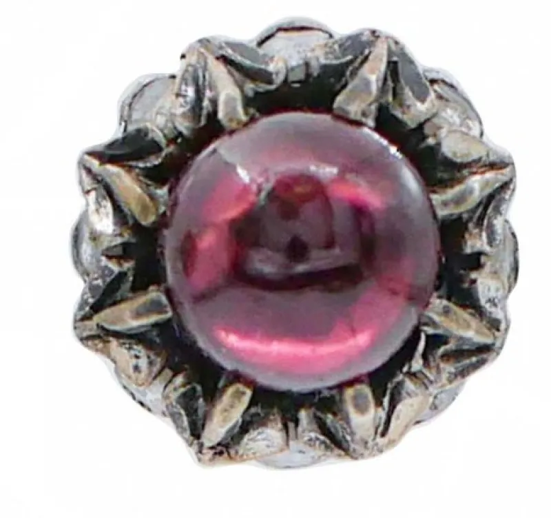 Sale Pamono Rose Gold and Silver Stud Earrings with Diamonds and Garnets, Set of 2