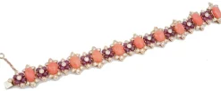 Clearance Pamono Rose Gold Bracelet with Coral, Rubies and Diamonds
