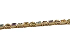 Hot Pamono Rose Gold Bracelet with Yellow and Blue Topaz