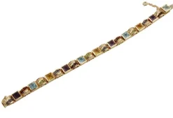 Hot Pamono Rose Gold Bracelet with Yellow and Blue Topaz