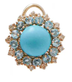 Pamono Rose Gold Earrings with Magnesite, Topazs and Diamonds, Set of 2> Earrings