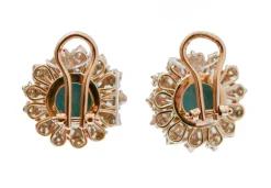 Pamono Rose Gold Earrings with Magnesite, Topazs and Diamonds, Set of 2><noscript><img width=