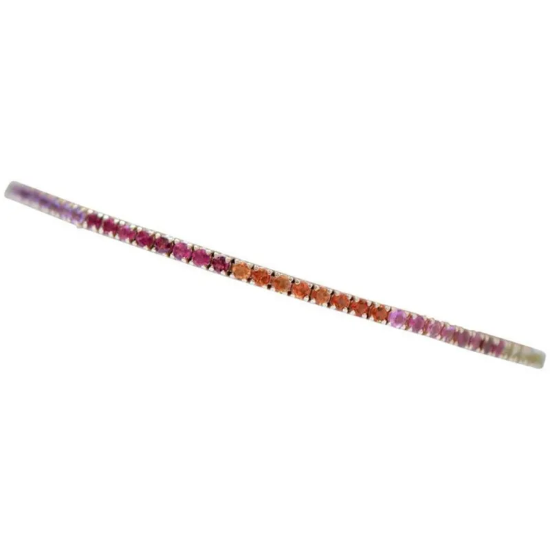 Pamono Rose Gold Tennis Bracelet with Amethysts and Tourmaline> Bracelets