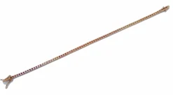Pamono Rose Gold Tennis Bracelet with Amethysts and Tourmaline><noscript><img width=