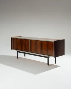 Hot Pamono Rosewood and Metal Sideboard by Georges Frydman, 1960s