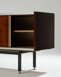 Hot Pamono Rosewood and Metal Sideboard by Georges Frydman, 1960s