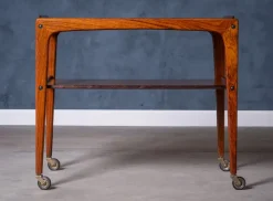 Pamono Rosewood Bar Cart by Edmund Brouer, Denmark, 1970s><noscript><img width=