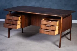 Pamono Rosewood Desk by Gunni Omann for Omann Jun Møbelfabrik, 1960s><noscript><img width=