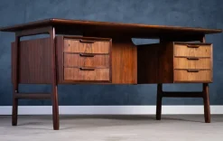 Pamono Rosewood Desk by Gunni Omann for Omann Jun Møbelfabrik, 1960s><noscript><img width=