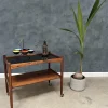 Pamono Rosewood Rolling Cart with Black Formica Top, 1960s> Serving Bar Carts & Trolleys