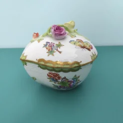 Online Pamono Round Box with Lid from Herend, 1980s