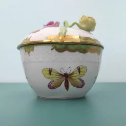 Online Pamono Round Box with Lid from Herend, 1980s