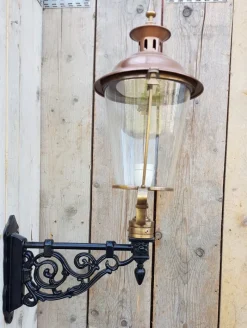 Pamono Round Cast Iron and Copper Wall Lantern> Garden Lighting