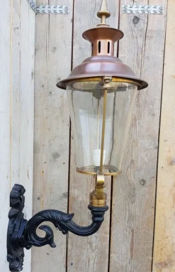 Online Pamono Round Cast Iron and Copper Wall Lantern