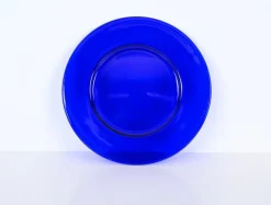 Online Pamono Round Cobalt Blue Murano Glass Dinner Plates, Italy, 1980s, Set of 6