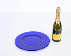Online Pamono Round Cobalt Blue Murano Glass Dinner Plates, Italy, 1980s, Set of 6