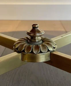 Best Pamono Round Coffee Table in Brass with Black Lacquered Glass Top by Maison Jansen