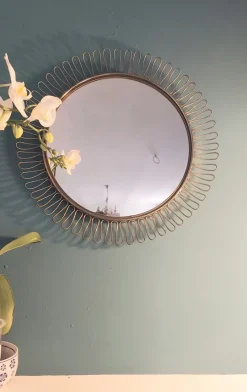 Sale Pamono Round Concave Mirror attributed to Josef Frank, 1950s
