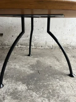 Pamono Round Dining Table with Rotating Black Center Disc, 1990s><noscript><img width=
