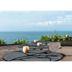 Pamono Round Filodifumo Outdoor Table in Lava Stone and Steel by Riccardo Scibetta & Sonia Giambrone for MYOP><noscript><img width=
