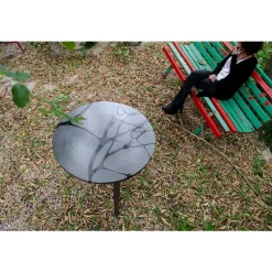Pamono Round Filodifumo Outdoor Table in Lava Stone and Steel by Riccardo Scibetta & Sonia Giambrone for MYOP><noscript><img width=