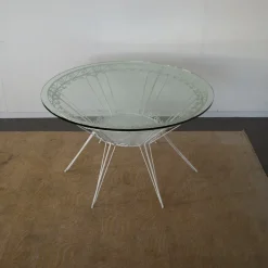 Pamono Round Garden Tea Table in Wrought Iron by Gio Ponti, 1950s><noscript><img width=
