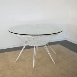 Pamono Round Garden Tea Table in Wrought Iron by Gio Ponti, 1950s><noscript><img width=