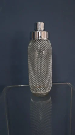 Outlet Pamono Round Glass & Metal Mesh Soda Bar-Syphons from Merkuria Kovocas, 1950s, Set of 4
