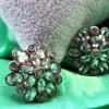 Clearance Pamono Round Gold and Silver Earrings with Zirconias and Diamond Chips, Set of 2