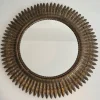 New Pamono Round Golden Metal Sun Mirror