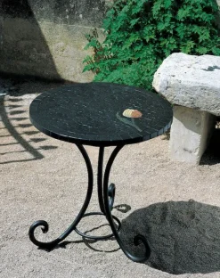 Pamono Round Italian Topaz Marble Mosaic Table by Egram> Garden Tables