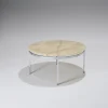 Pamono Round Onyx and Metal Coffee Table, 1960s> Coffee & Side Tables